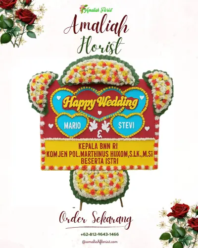 Karangan Papan Bunga Pernikahan di Kiajaran Wetan